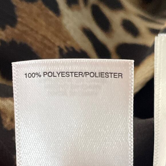 Rachel Roy Keyhole Long Sleeve Mini Dress Brown Leopard Print Size XL - Picture 12 of 13